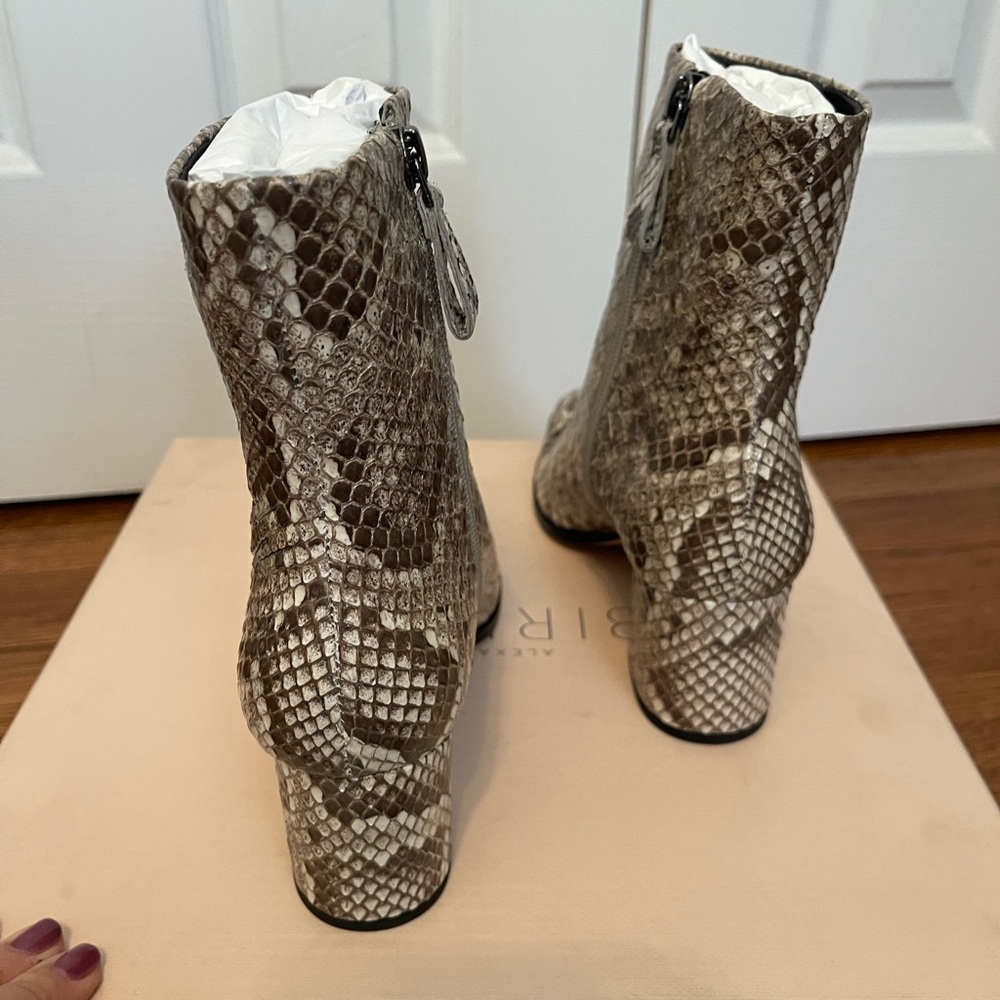 Alexandre Birman Python Pattern Ankle Boots - Tan - Picture 7 of 12